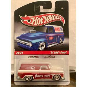 Hot Wheels 64 GMC Panel Quaker State Real Riders Metal/Metal Red & White
